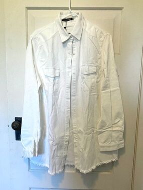 Bright White Denim Shirt New w/ Tags XL/2XL